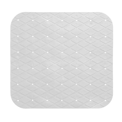PVC skridsikker bademåtte - 50 x 50 cm. | Hvid