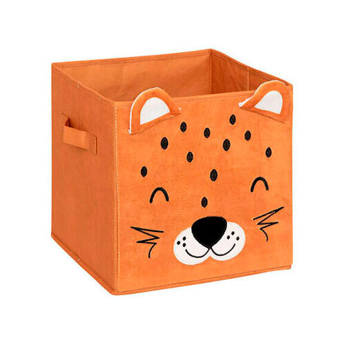 Leopard legetøjskasse - 29 x 29 x 29 cm.