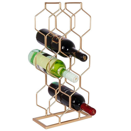Bacoli vinreol i metal - 8 flasker | Guld