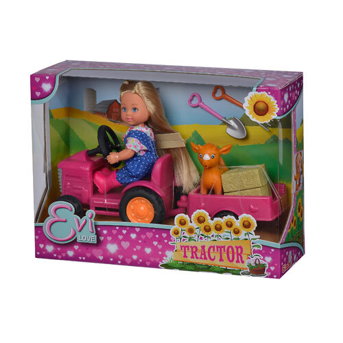 Evi Love Tractor dukke m/ tilbehør - 12 cm.