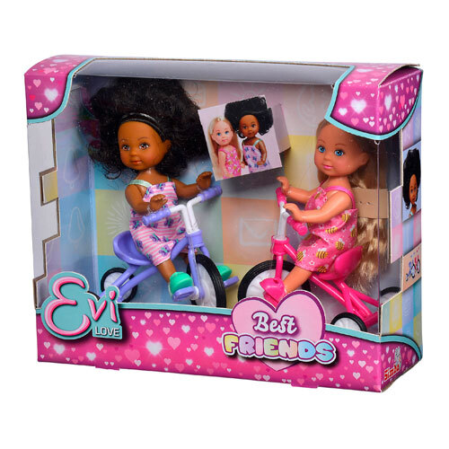 Evi Love Best Friends dukker m/ cykler - 12 cm.