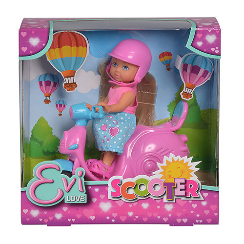 Evi Love Scooter dukke m/ tilbehør - 12 cm.