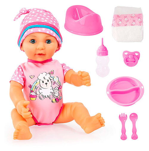Newborn Baby dukke m/ tilbehør - 40 cm.