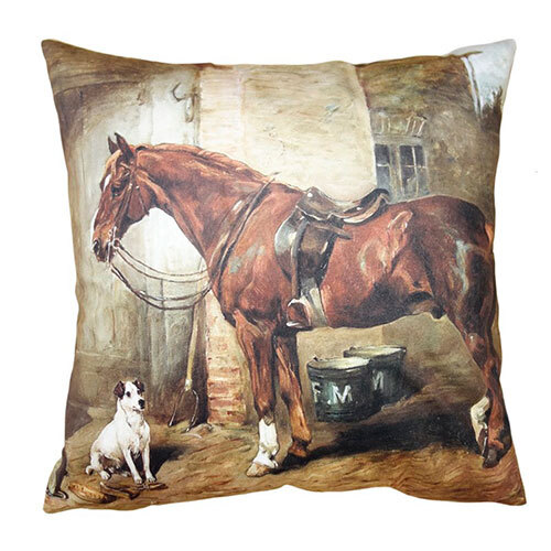 Brun hest pyntepudebetræk - 45 x 45 cm.