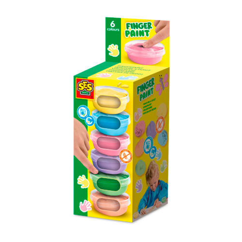 SES Creative fingermaling i sæt - 6 pastelfarver