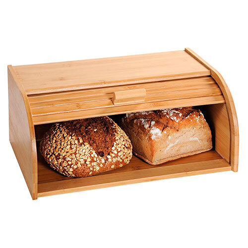 Bambus brødkasse m/ skydelåg - 40 cm.