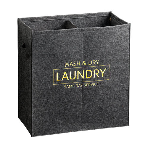 Laundry vasketøjspose - Sort og guld | 2 rum