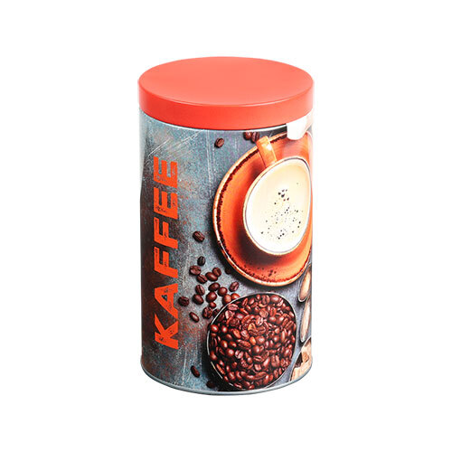 Metal kaffedåse - 18,4 x 10 cm. | Orange