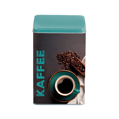 Metal kaffedåse - 18,5 x 14,5 x 8,5 cm. | Turkis