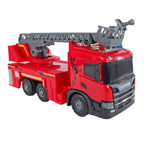 Scania legetøjslastbil - Brandbil m/ lys og lyd