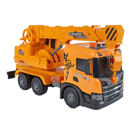 Scania legetøjslastbil - Kranvogn m/ lys og lyd