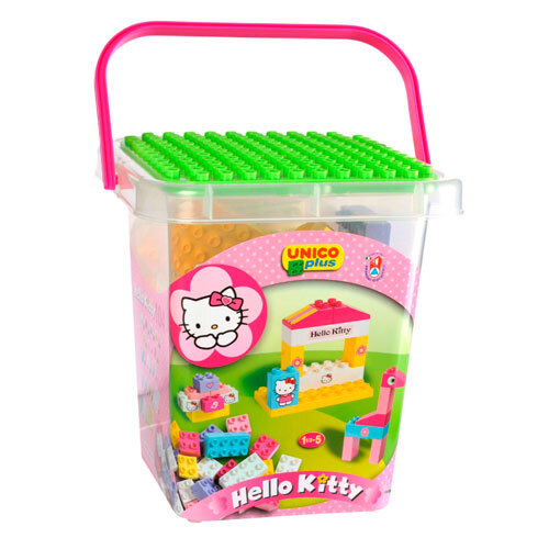 Unico Hello Kitty spand m/ byggeklodser - 104 dele