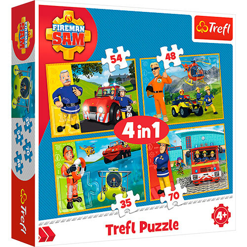 4-i-1 puslespil - Fireman Sam