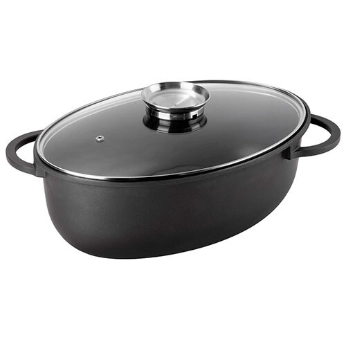 Ovalt ildfast fad m/ låg og aromakop | 8,5 L