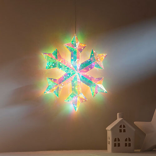 Snefnug m/ 30 LED lys og timer - 31 x 27 x 5 cm.