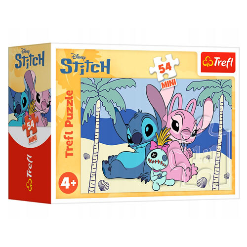 Mini puslespil 54 pcs. - Lilo & Stitch på strand