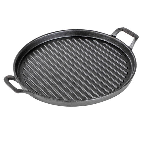 Grillpande i støbejern - 2,3 x 38 x 31 cm. | Rund
