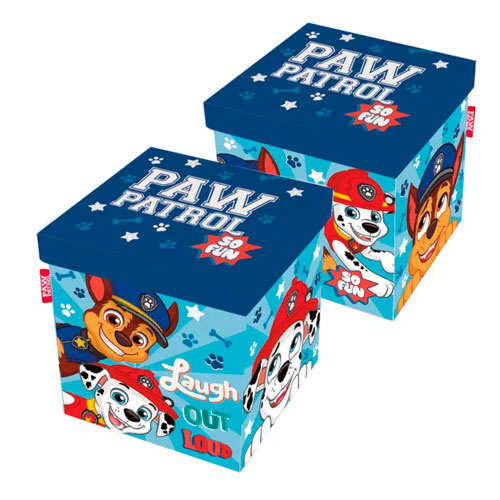 Paw Patrol legetøjskasse m/ siddeplads - 30 x 30 cm.
