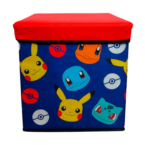 Pokémon legetøjskasse m/ siddeplads - 30 x 30 cm.