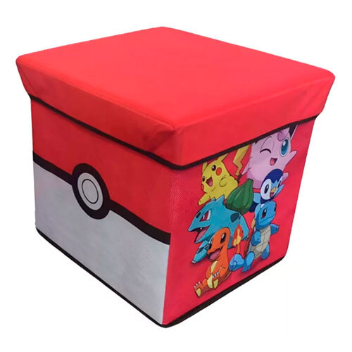 Pokémon Team legetøjskasse m/ siddeplads - 30 x 30 cm.
