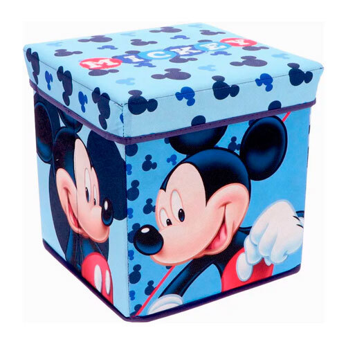 Mickey legetøjskasse m/ siddeplads - 30 x 30 cm.
