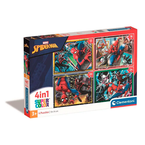 4-i-1 puslespil - Spider-Man Trio in Action