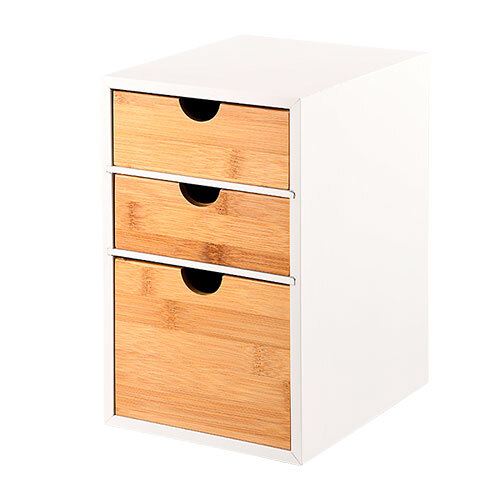 Bambus/MDF organizer - 3 skuffer | Lodret 100% FSC
