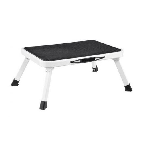 Foldbar skammel - 17,5 x 38 x 26 cm. | Hvid og sort