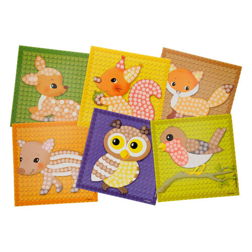 PlayMais mosaik skabeloner - Skovens dyr