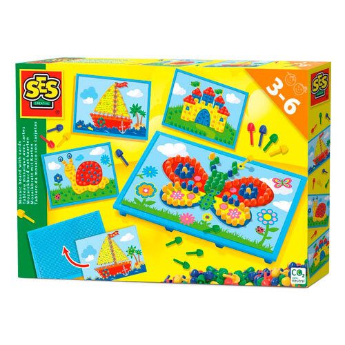 SES Creative mosaik legesæt - 4 x 25 stifter