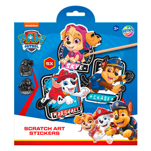 Paw Patrol klistermærke skrabesæt - 6 dele