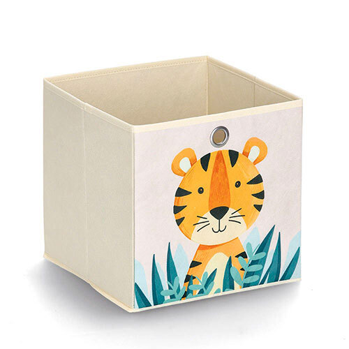 Tiger legetøjskasse - 28 x 28 x 28 cm.