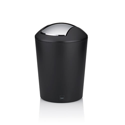 Marta toiletspand m/ vippelåg - Sort 1,7 L