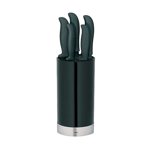 Acida knivblok med knive - Sort PP-plast