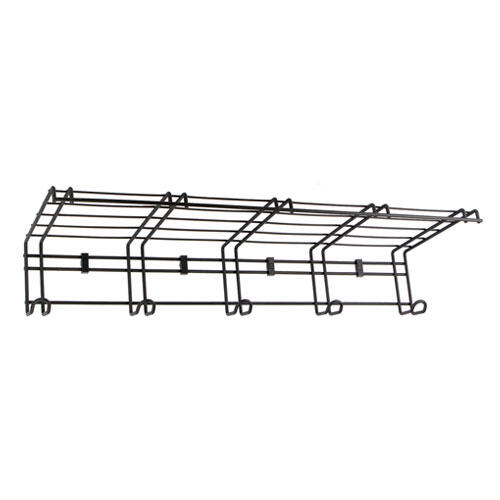 Garderobehylde i sort stål - 75 x 27 x 14 cm.