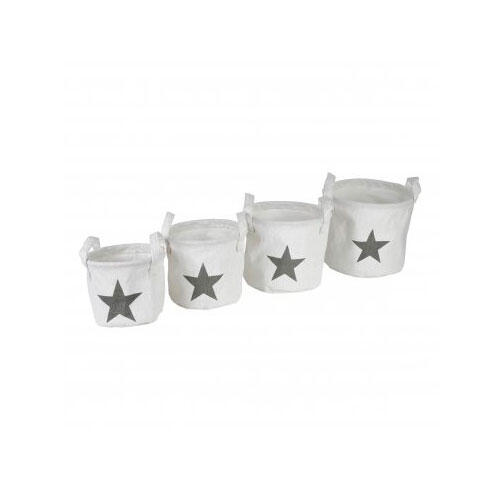 Star opbevaringskurve - 4 stk. Hvid