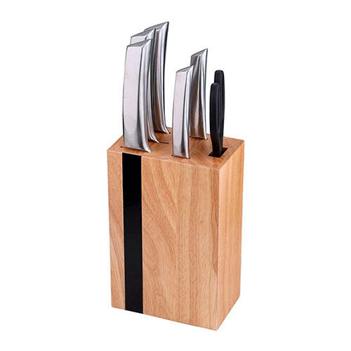 Bergner træ knivblok med knive - 7 dele