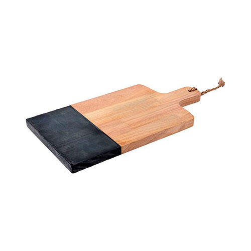 Natursten/træ serveringsbræt - 37 x 19 cm.