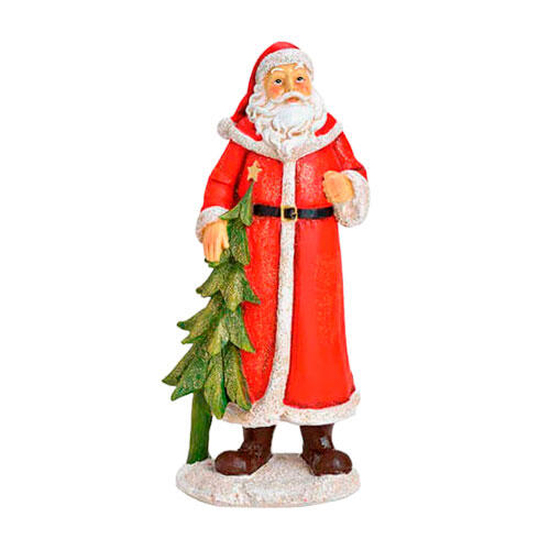 Julemand med juletræ - Julefigur 25 cm.