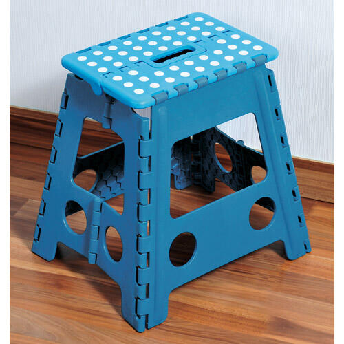 Foldbar høj skammel - 39 x 31 x 22 cm. | Blå