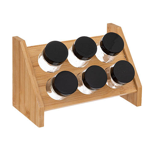 Bambus krydderistander - 6 glas | 100% FSC