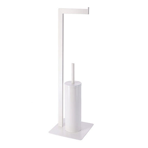 Metz toiletrulleholder m/ børste - Hvid
