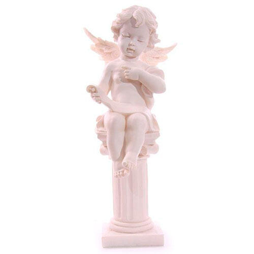 Engel på søjle figur - 37 x 16,5 x 18 cm.