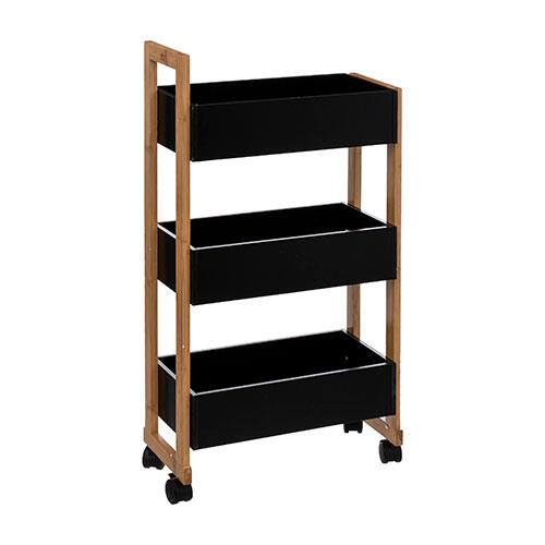 Natureo universalvogn m/ 3 opbevaringsrum - Sort
