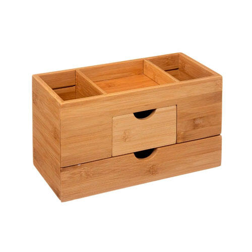 Bambus organizer m/ 2 skuffer