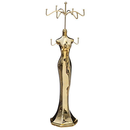Smykkestativ i metal - Gylden 39 cm.